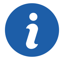 A blue circle with a white border and white i icon in the center. 